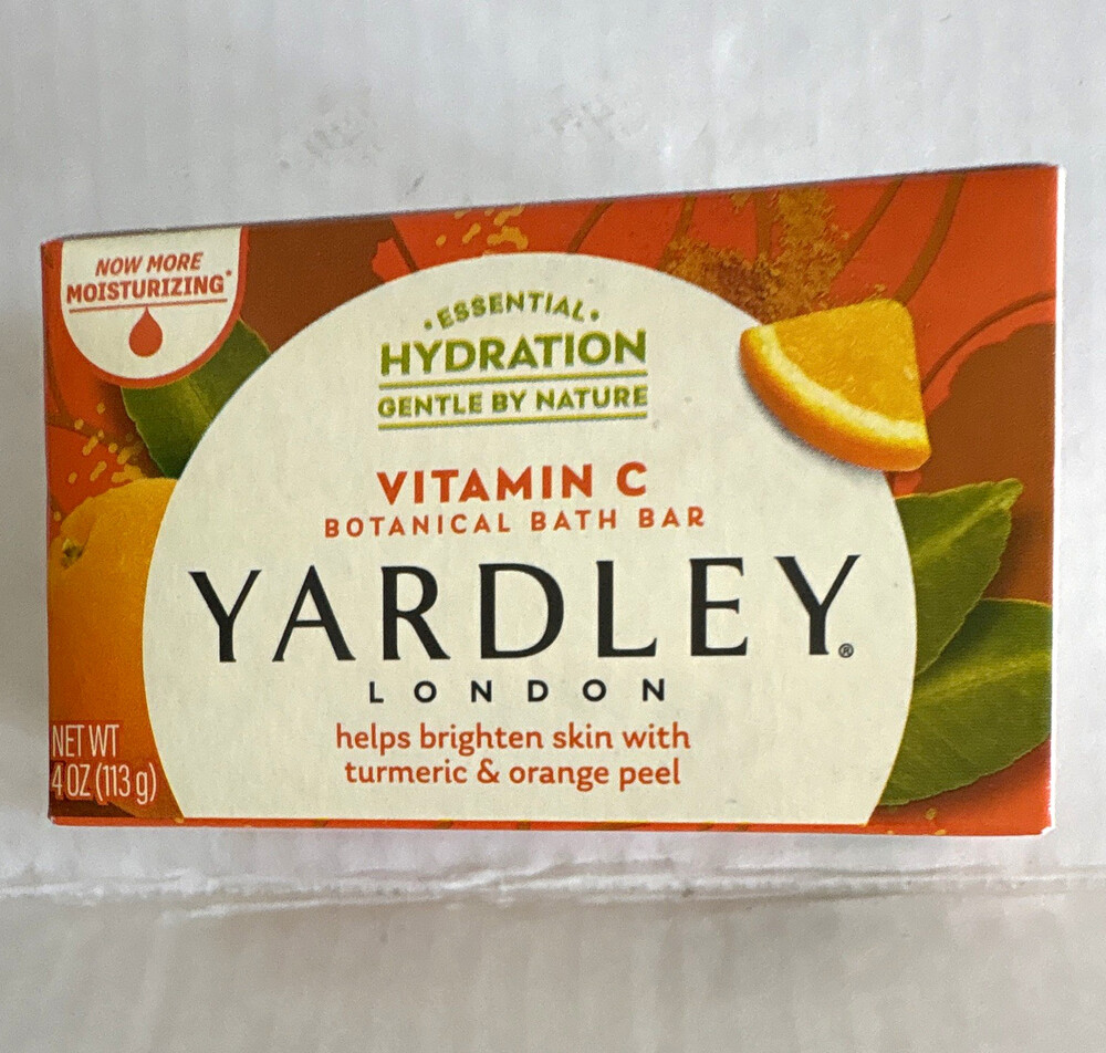Yardley London Essential Hydration Vitamin C Bath Bar Turmeric Orange Peel 4 oz